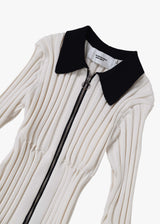 12G Wide Rib Zip Cardigan