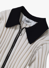 12G Wide Rib Zip Cardigan