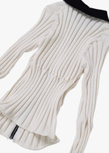 12G Wide Rib Zip Cardigan