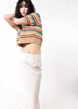 Satin Unhemmed Skirt