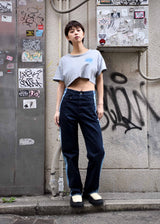 Bleached Line Denim Pants