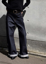 Denim Baggy Roll Pants