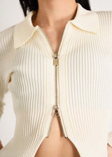 16G Rib Double Zip Cardigan