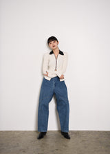 12G Wide Rib Zip Cardigan