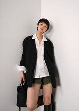 77circa Wrinkle Processing Nylon No Collar Jacket