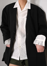 77circa Wrinkle Processing Nylon No Collar Jacket