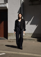 Vintage Finished Satin Straight Trousers