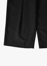 Wool Mix Hip Huggers Tucked Wide Slacks