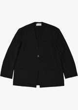 77circa Wrinkle Processing Nylon No Collar Jacket