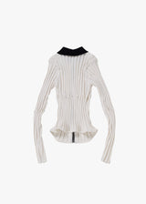 12G Wide Rib Zip Cardigan