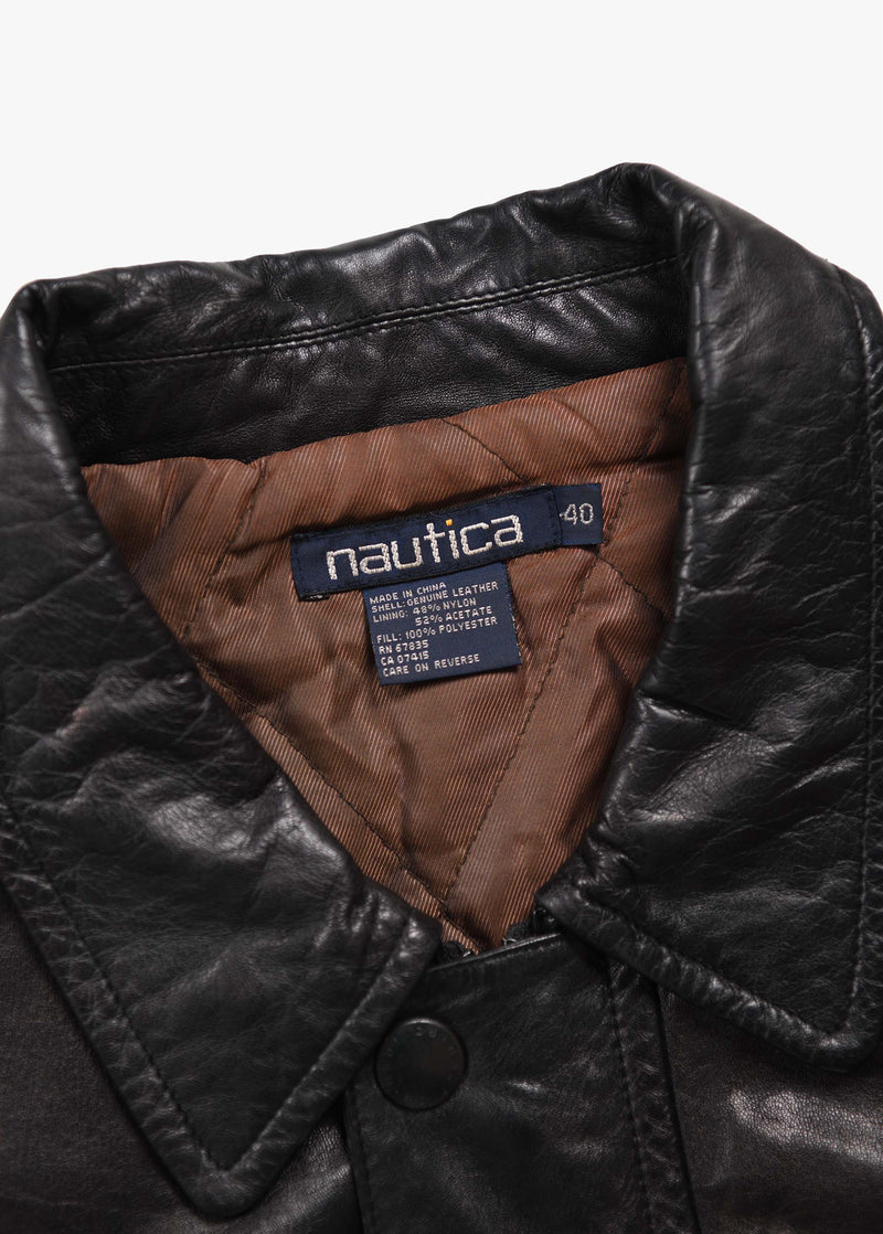 90's Nautica Leather Jacket