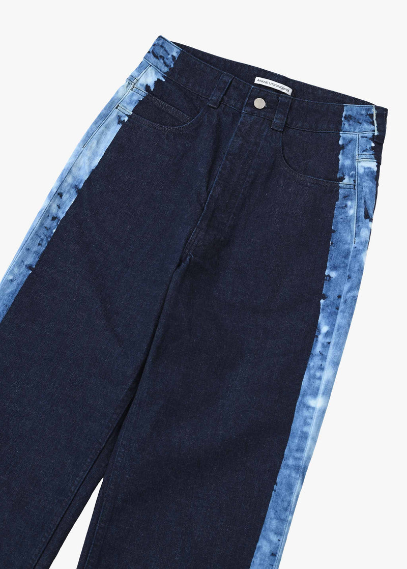 Bleached Line Denim Pants