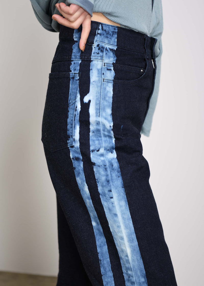 Bleached Line Denim Pants