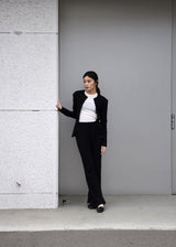 Eyelet Mesh Flare Pants