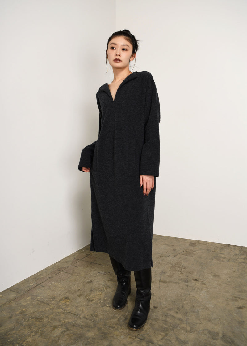 Wool Boucle Keyneck Dress