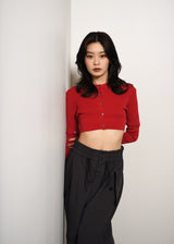 Cotton Rib Knit Detachable Cardigan