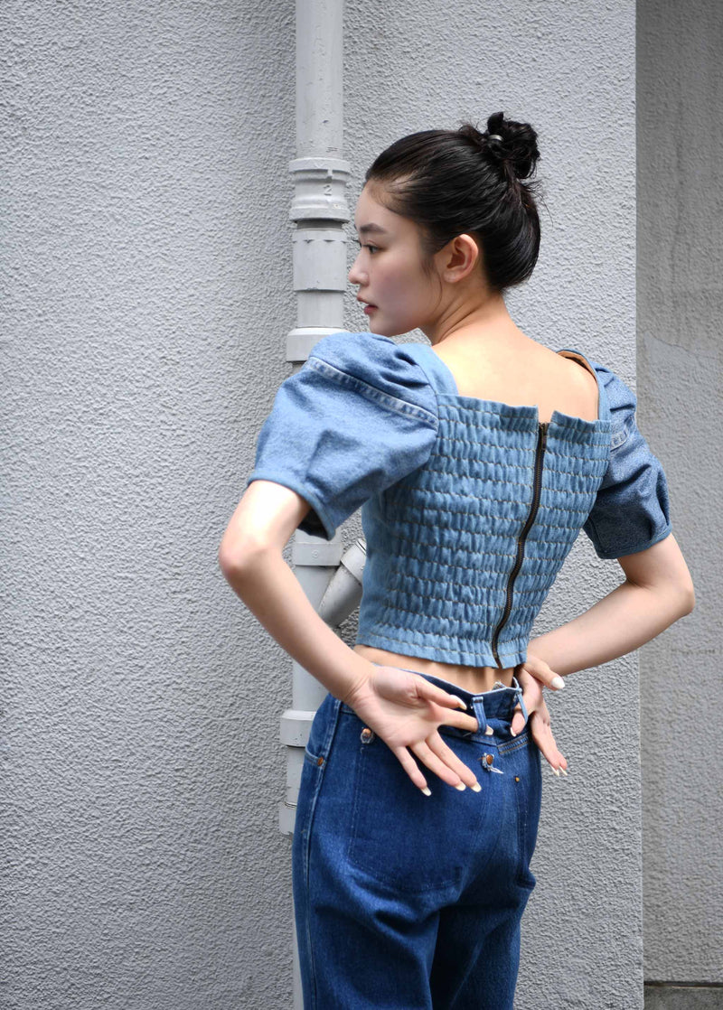 Diamond Neck Denim