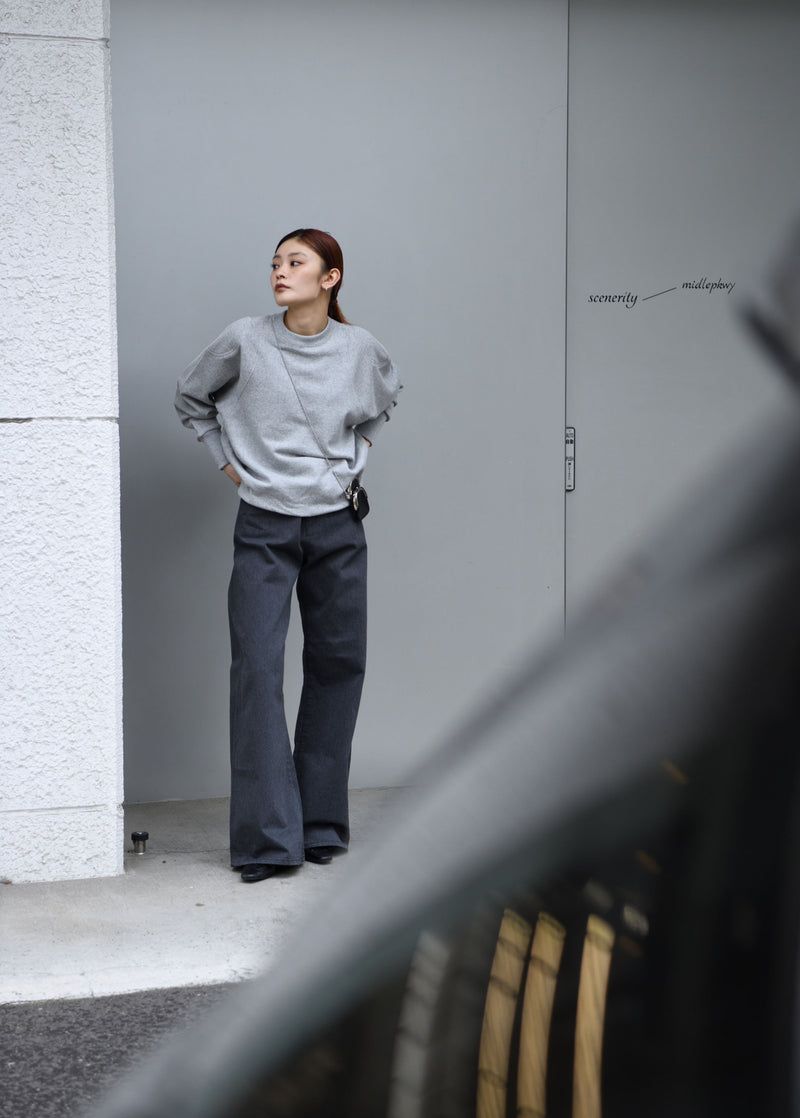 Denim Baggy Roll Pants