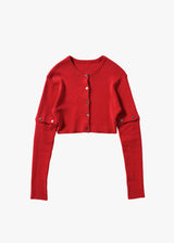 Cotton Rib Knit Detachable Cardigan