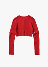 Cotton Rib Knit Detachable Cardigan