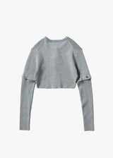 Cotton Rib Knit Detachable Cardigan