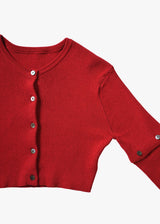 Cotton Rib Knit Detachable Cardigan