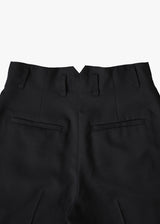 Wool Mix Hip Huggers Tucked Wide Slacks