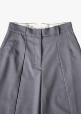 Wool Mix Hip Huggers Tucked Wide Slacks