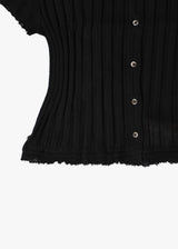 Rib Knit S/S Cardigan